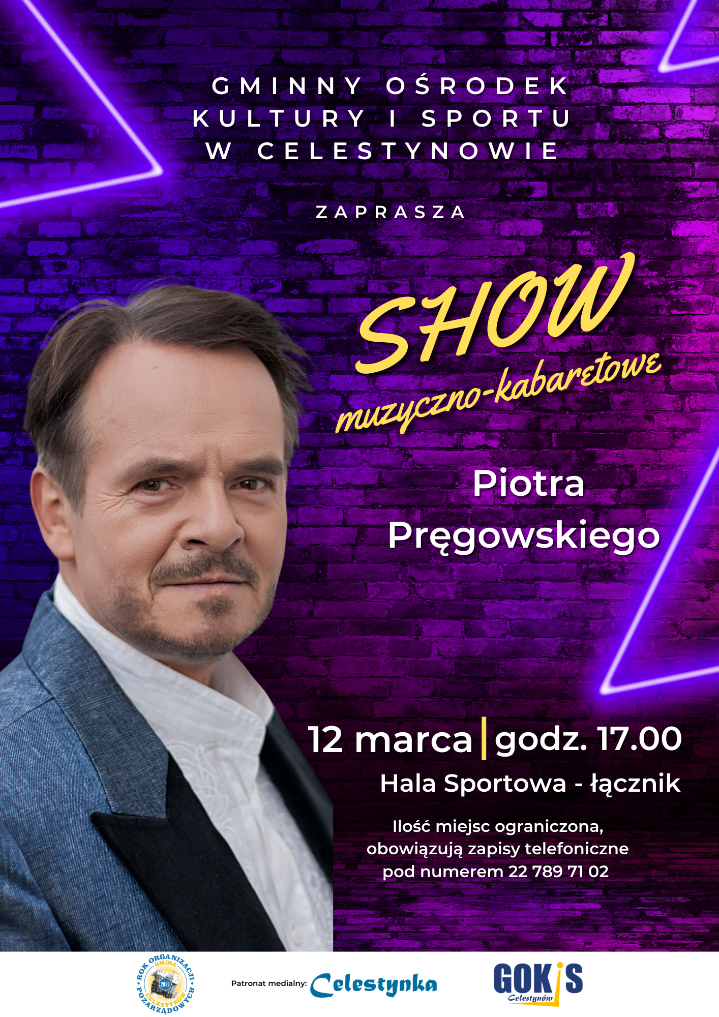 Plakat występu Piotra Pręgowskiego 