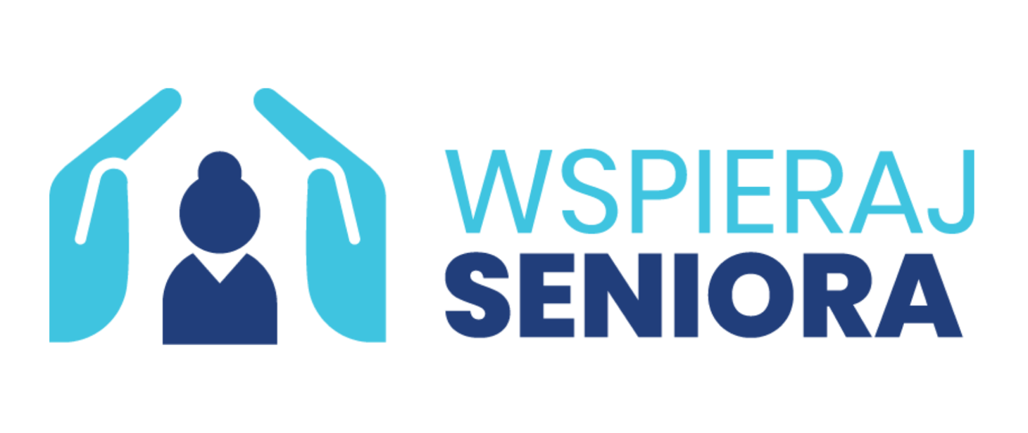 logo programu wspieraj seniora - grafika popiersie osoby otoczonej dłoniami