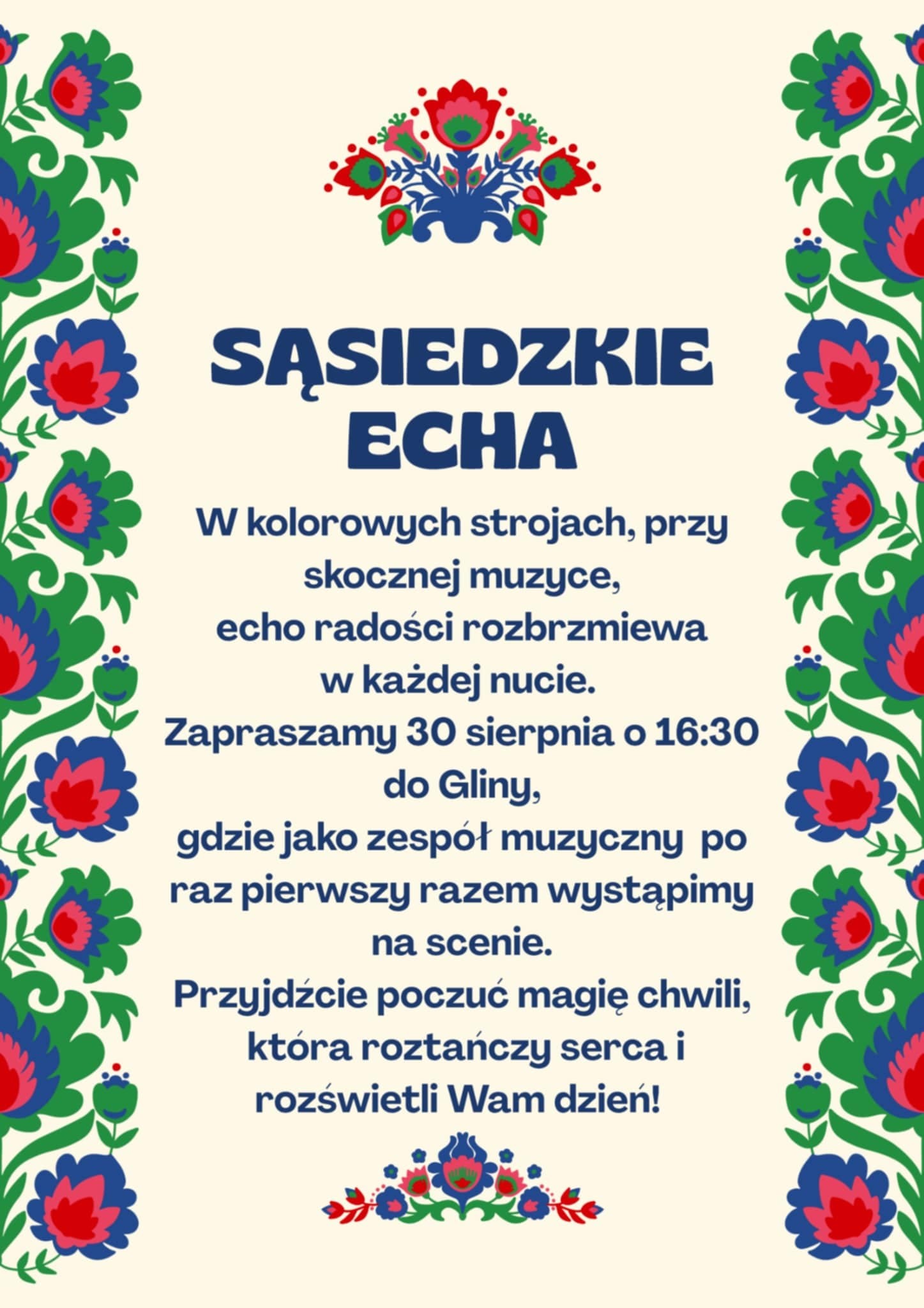 informacja o występie zespołu muzycznego